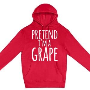 Funny Lazy Halloween Tee PRETEND I'M A GRAPE Costume Premium Pullover Hoodie