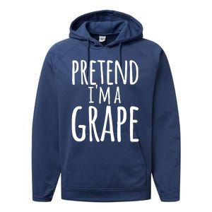 Funny Lazy Halloween Tee PRETEND I'M A GRAPE Costume Performance Fleece Hoodie