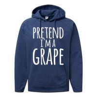 Funny Lazy Halloween Tee PRETEND I'M A GRAPE Costume Performance Fleece Hoodie