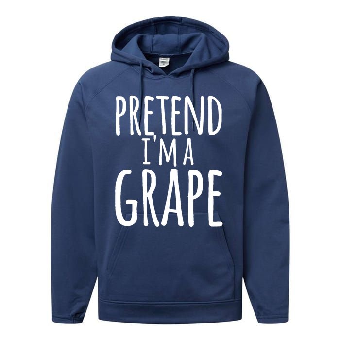 Funny Lazy Halloween Tee PRETEND I'M A GRAPE Costume Performance Fleece Hoodie