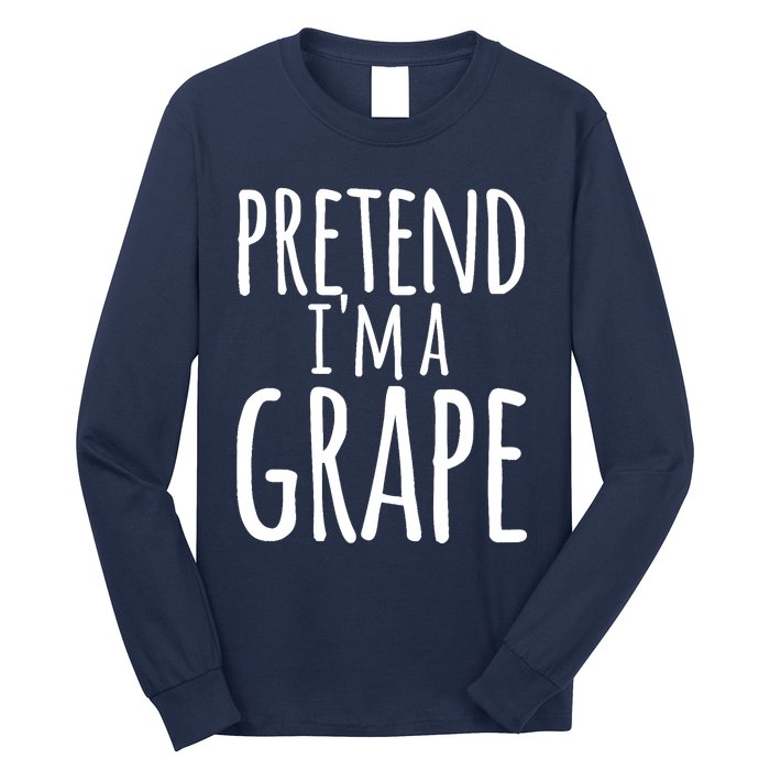 Funny Lazy Halloween Tee PRETEND I'M A GRAPE Costume Long Sleeve Shirt