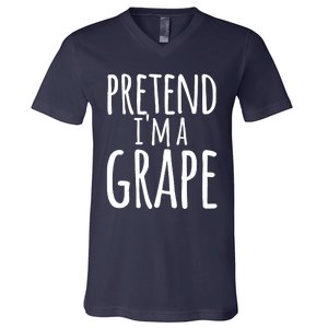 Funny Lazy Halloween Tee PRETEND I'M A GRAPE Costume V-Neck T-Shirt