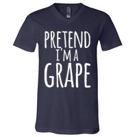 Funny Lazy Halloween Tee PRETEND I'M A GRAPE Costume V-Neck T-Shirt