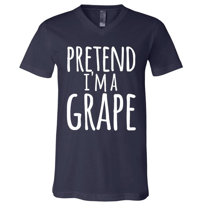 Funny Lazy Halloween Tee PRETEND I'M A GRAPE Costume V-Neck T-Shirt