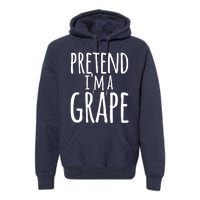 Funny Lazy Halloween Tee PRETEND I'M A GRAPE Costume Premium Hoodie