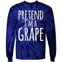 Funny Lazy Halloween Tee PRETEND I'M A GRAPE Costume Tie-Dye Long Sleeve Shirt