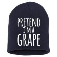 Funny Lazy Halloween Tee PRETEND I'M A GRAPE Costume Short Acrylic Beanie