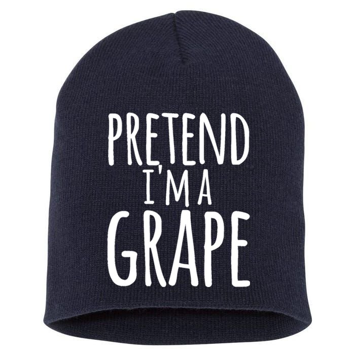 Funny Lazy Halloween Tee PRETEND I'M A GRAPE Costume Short Acrylic Beanie