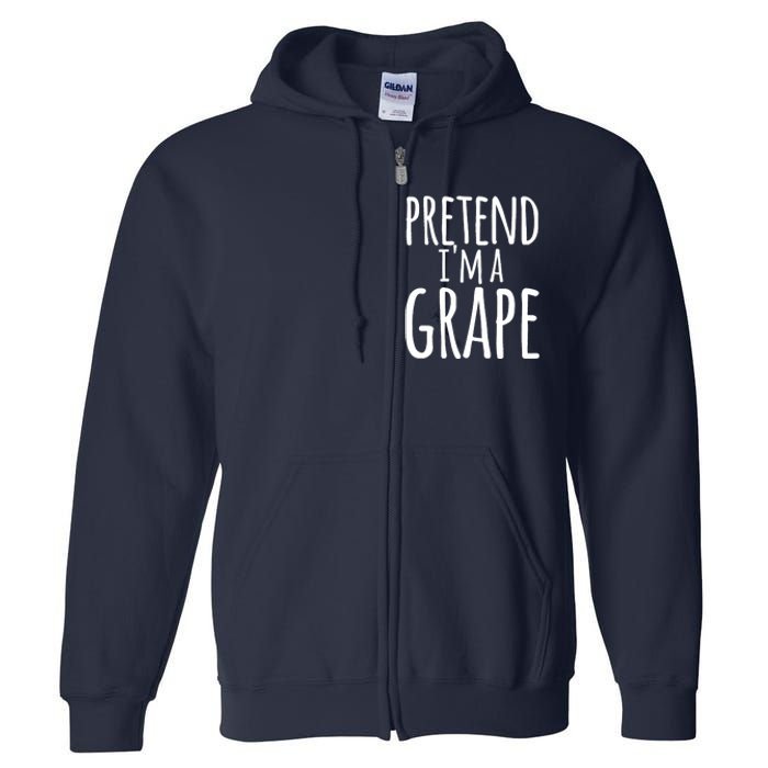 Funny Lazy Halloween Tee PRETEND I'M A GRAPE Costume Full Zip Hoodie