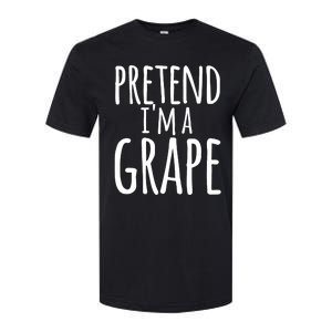 Funny Lazy Halloween Tee PRETEND I'M A GRAPE Costume Softstyle CVC T-Shirt