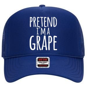 Funny Lazy Halloween Tee PRETEND I'M A GRAPE Costume High Crown Mesh Back Trucker Hat