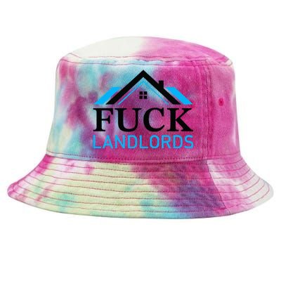 Fuck Landlords Housing Crisis Funny Social Justice Activism Tie-Dyed Bucket Hat