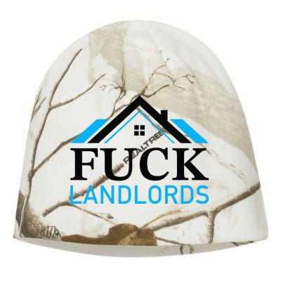 Fuck Landlords Housing Crisis Funny Social Justice Activism Kati - Camo Knit Beanie