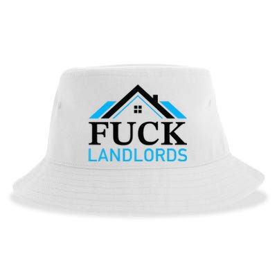 Fuck Landlords Housing Crisis Funny Social Justice Activism Sustainable Bucket Hat