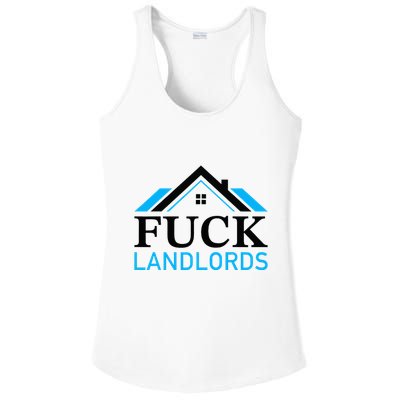 Fuck Landlords Housing Crisis Funny Social Justice Activism Ladies PosiCharge Competitor Racerback Tank