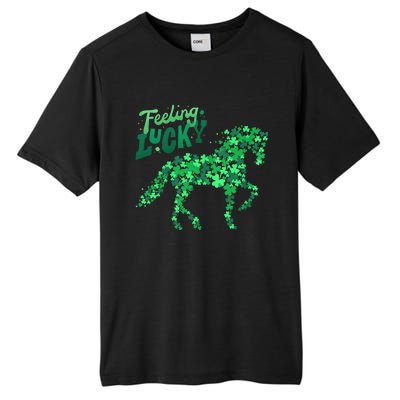 Feeling Lucky Horseback Riding Equestrian For St.PatrickS Day Tall Fusion ChromaSoft Performance T-Shirt