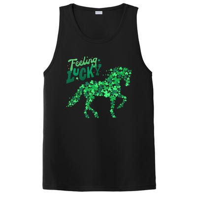 Feeling Lucky Horseback Riding Equestrian For St.PatrickS Day PosiCharge Competitor Tank