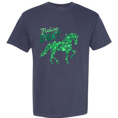 Feeling Lucky Horseback Riding Equestrian For St.PatrickS Day Garment-Dyed Heavyweight T-Shirt