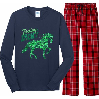 Feeling Lucky Horseback Riding Equestrian For St.PatrickS Day Long Sleeve Pajama Set