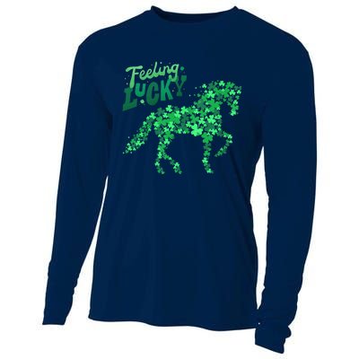 Feeling Lucky Horseback Riding Equestrian For St.PatrickS Day Cooling Performance Long Sleeve Crew