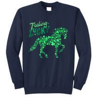 Feeling Lucky Horseback Riding Equestrian For St.PatrickS Day Tall Sweatshirt