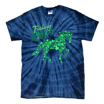 Feeling Lucky Horseback Riding Equestrian For St.PatrickS Day Tie-Dye T-Shirt