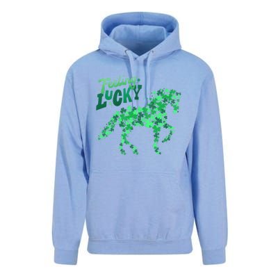 Feeling Lucky Horseback Riding Equestrian For St.PatrickS Day Unisex Surf Hoodie