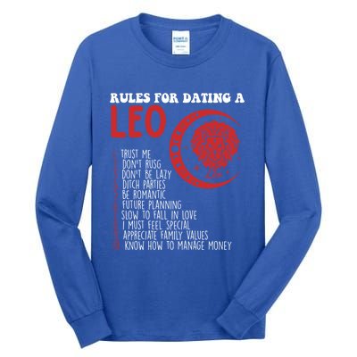 Funny Leo Horoscope Rules For Dating A Leo Zodiac Gift Tall Long Sleeve T-Shirt