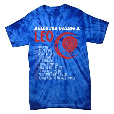 Funny Leo Horoscope Rules For Dating A Leo Zodiac Gift Tie-Dye T-Shirt