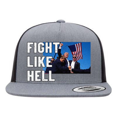 Fight Like Hell Trump 2024 Flat Bill Trucker Hat