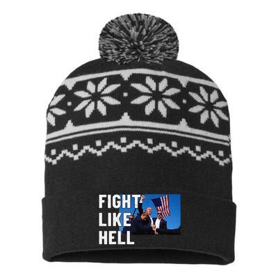 Fight Like Hell Trump 2024 USA-Made Snowflake Beanie