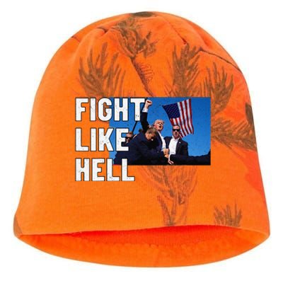 Fight Like Hell Trump 2024 Kati - Camo Knit Beanie