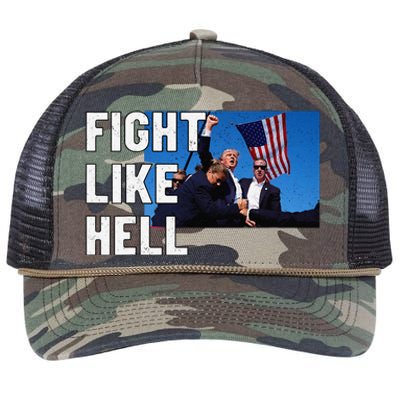 Fight Like Hell Trump 2024 Retro Rope Trucker Hat Cap