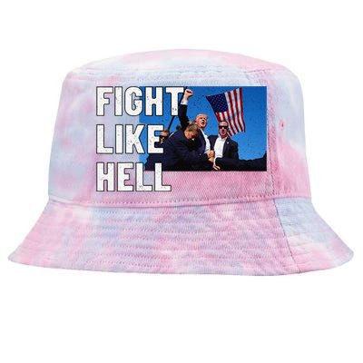 Fight Like Hell Trump 2024 Tie-Dyed Bucket Hat