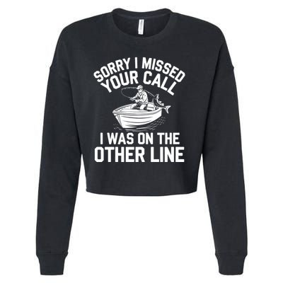 Fishing Lover Humor Novelty Funny Fisherman Cropped Pullover Crew