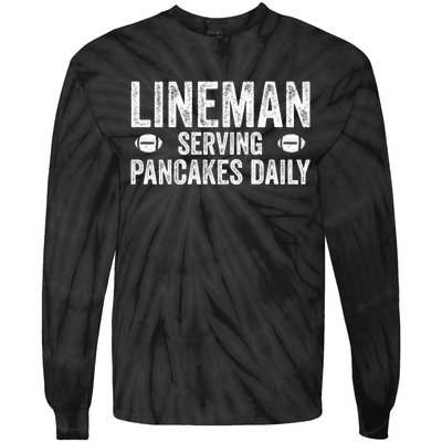 Football Lineman Hoodie Serving Pancakes Daily Tie-Dye Long Sleeve Shirt