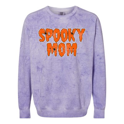 Funny Lazy Halloween SPOOKY MOM COSTUME Womens Spider Gift Colorblast Crewneck Sweatshirt