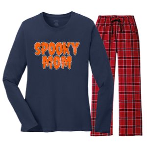 Funny Lazy Halloween SPOOKY MOM COSTUME Womens Spider Gift Women's Long Sleeve Flannel Pajama Set 