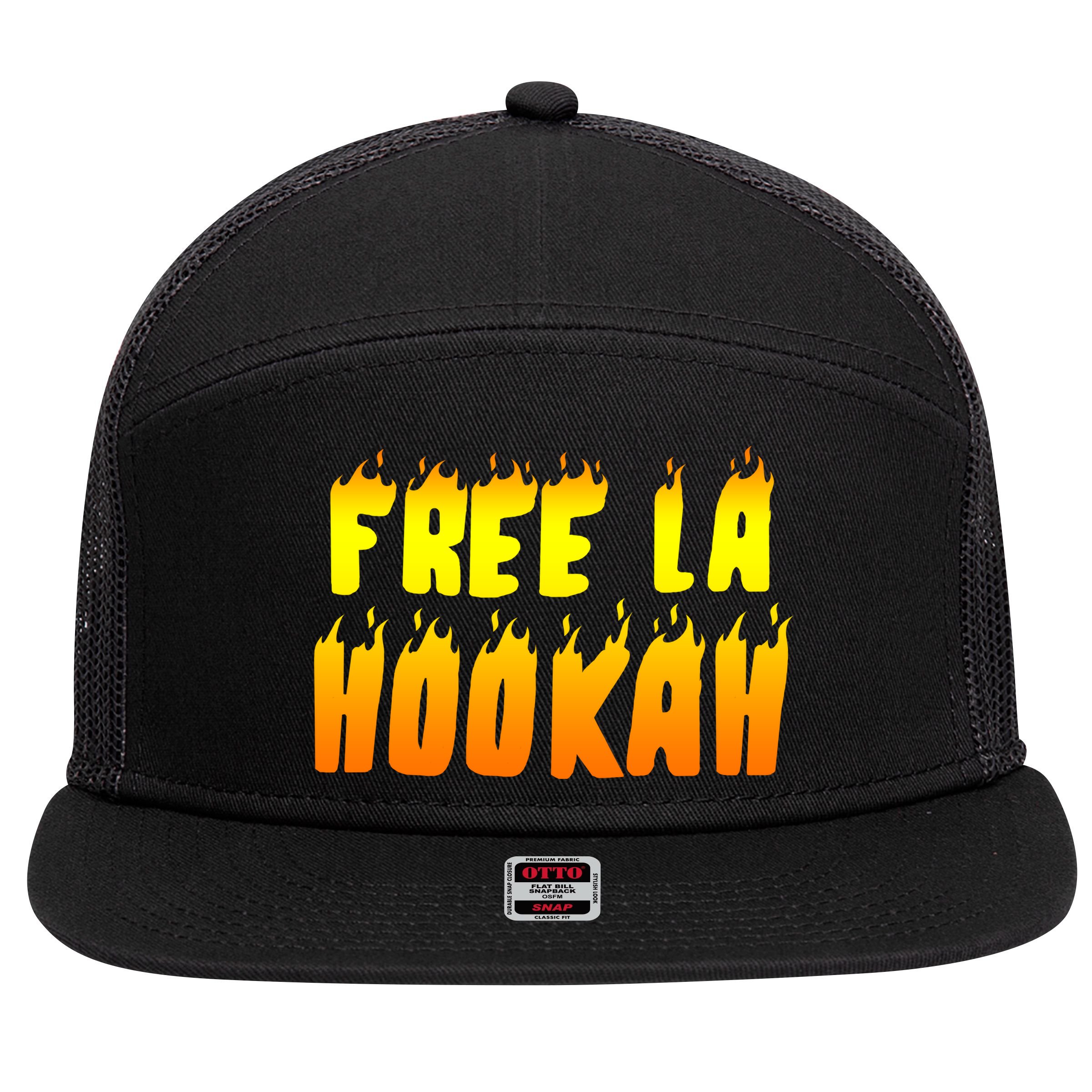 Free La Hookah 7 Panel Mesh Trucker Snapback Hat