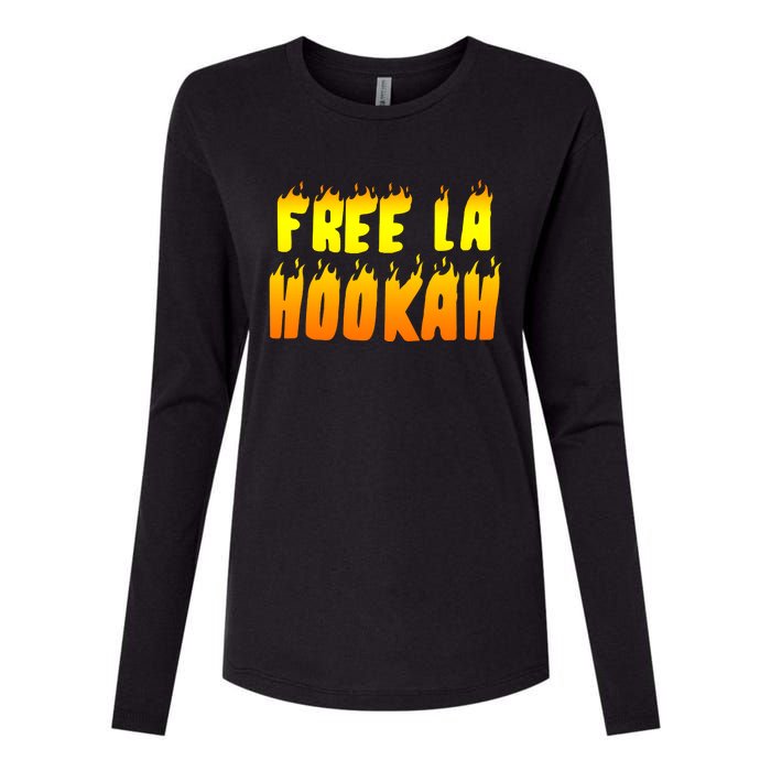 Free La Hookah Womens Cotton Relaxed Long Sleeve T-Shirt