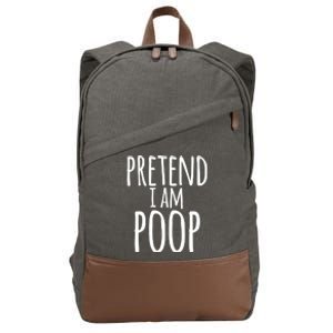 Funny Lazy Halloween Pretend I Am Poop Gift Gift Cotton Canvas Backpack