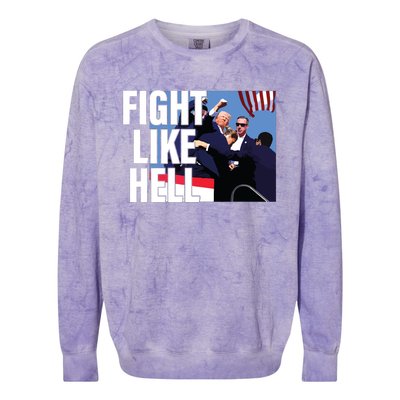 Fight Like Hell Trump 2024 Colorblast Crewneck Sweatshirt