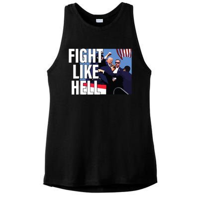 Fight Like Hell Trump 2024 Ladies PosiCharge Tri-Blend Wicking Tank