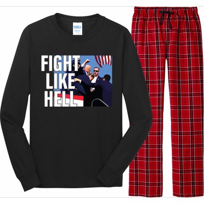 Fight Like Hell Trump 2024 Long Sleeve Pajama Set