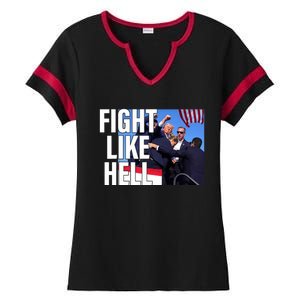 Fight Like Hell Trump 2024 Ladies Halftime Notch Neck Tee