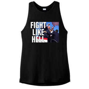 Fight Like Hell Trump 2024 Ladies PosiCharge Tri-Blend Wicking Tank