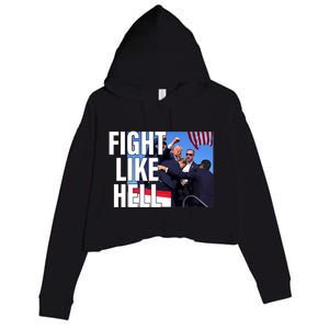 Fight Like Hell Trump 2024 Crop Fleece Hoodie