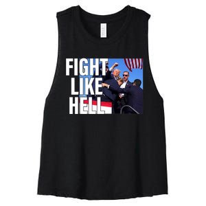 Fight Like Hell Trump 2024 Women's Racerback Cropped Tank