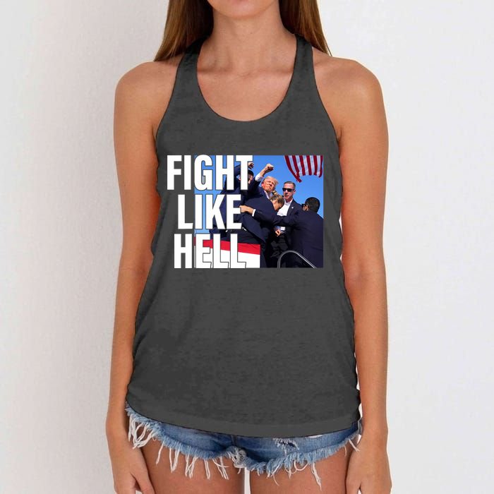 Fight Like Hell Trump 2024 Women's Knotted Racerback Tank