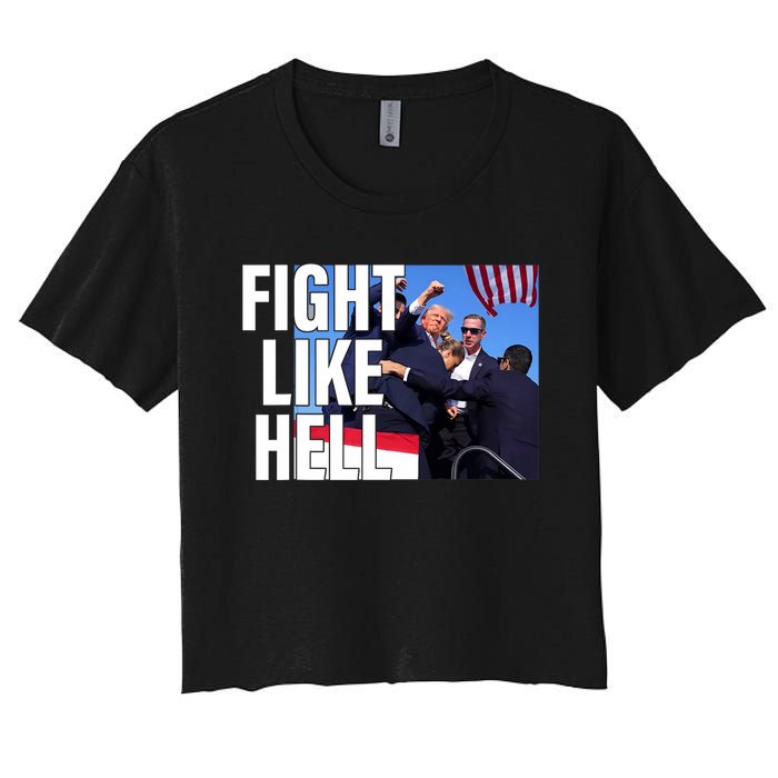 Fight Like Hell Trump 2024 Women's Crop Top Tee